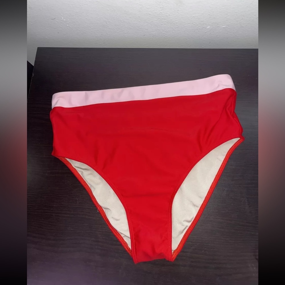 Summersalt Summer Salt Color Block pink red Swim Bikini Bottom - Sz 10 Medium